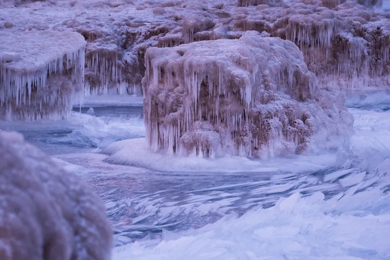 Ice over sand, Lake Michigan. 2019.